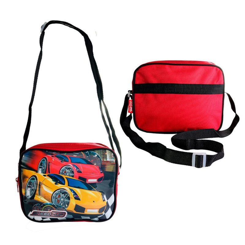 Kit Mochila Infantil Escolar com 3 peças Carrinho Vermelho